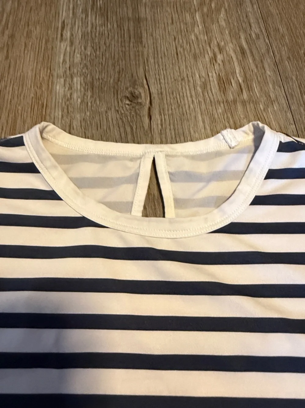 abercrombie kids Light Blue and White Striped Tee